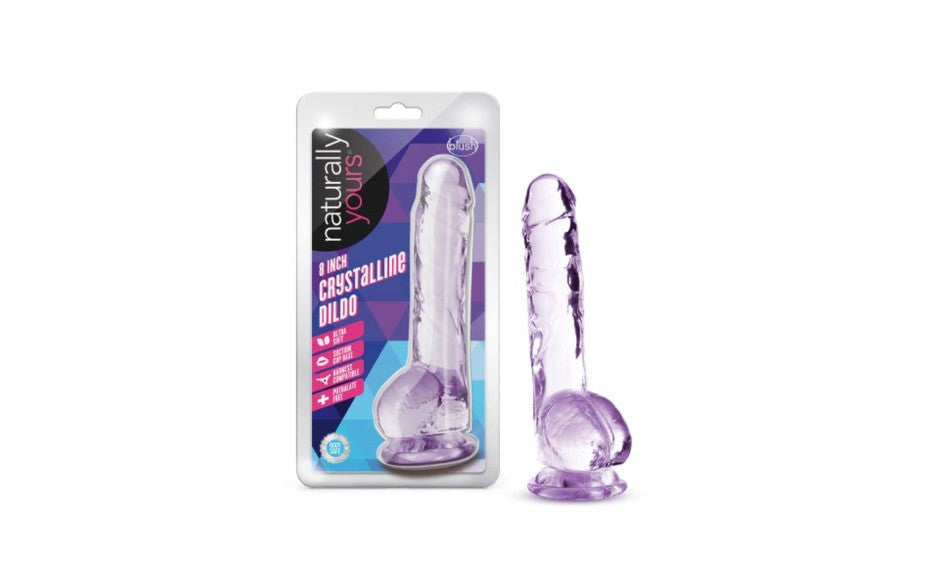 Blush Novelties Naturally Yours 8 Inches Crystaline Realistic Dildo With Balls - - Realistic Dildos