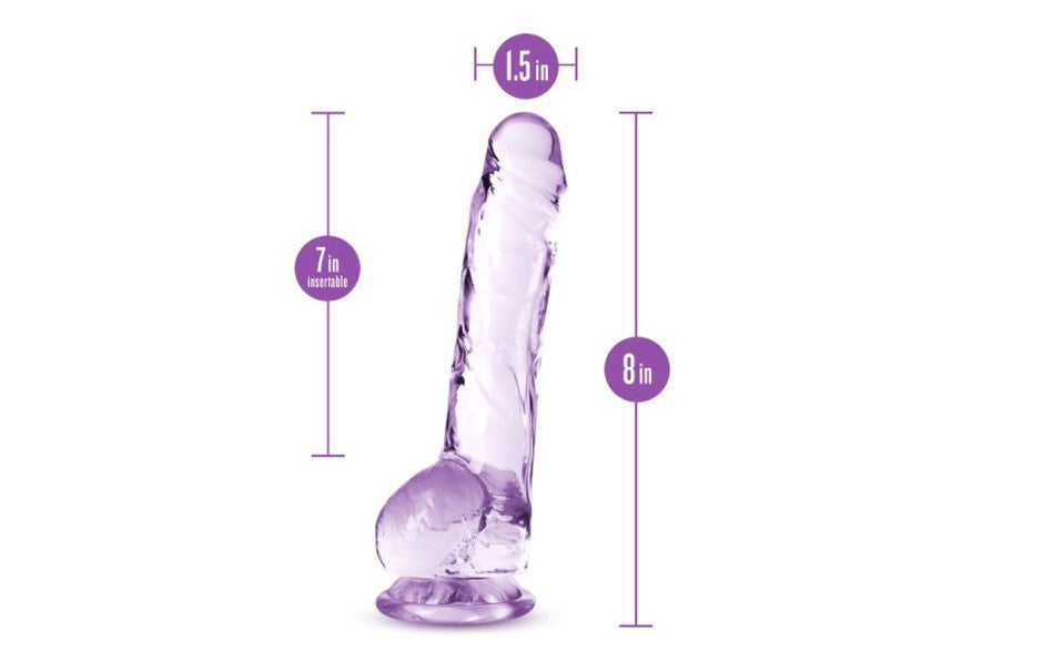 Blush Novelties Naturally Yours 8 Inches Crystaline Realistic Dildo With Balls - - Realistic Dildos