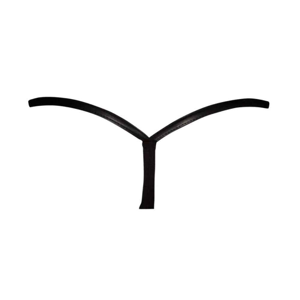 Noir Handmade Inviting Soft Tulle Mesh G String Panty with Clasp Openings - - Her Fetish