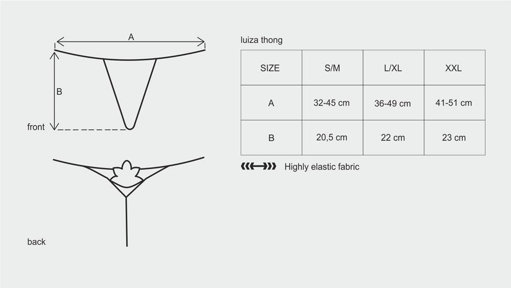 Obsessive Luiza Elastic Fabric Womens Thong Red with Floral Embroidery - - G-Strings, Panties and Shorts