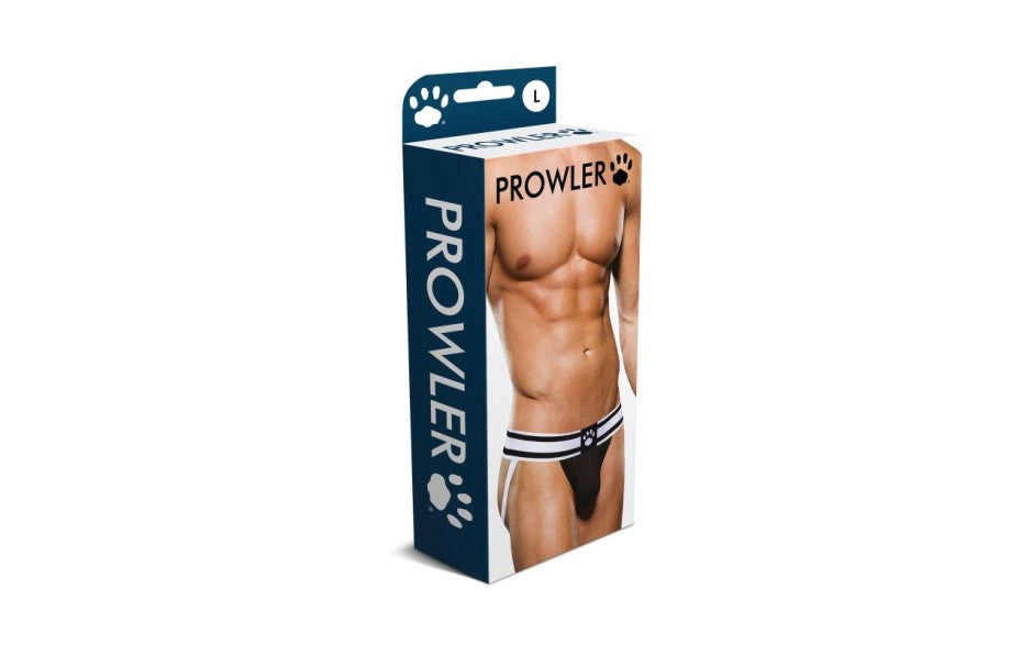 Prowler Mens Sexy Jock Strap Black/White Premium Athletic Support Design - - Jocks and G-Strings