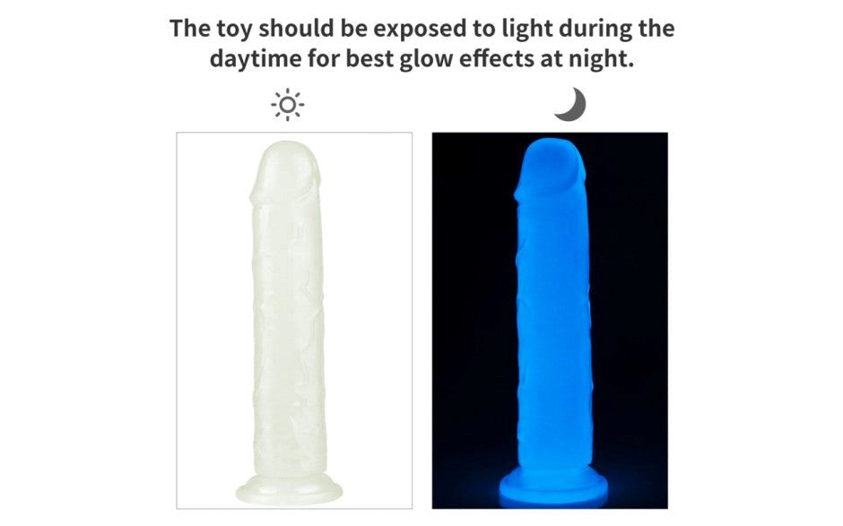 Lovetoy Lumino Play Suction Cup Realistic Dildo 8 Inch with Glow Technology - - Realistic Dildos