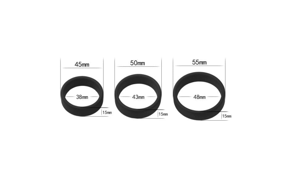 Lovetoy Pro Stretchy Silicone Cock Rings Set 3 Piece Premium Enhancement - - Cock Ring Sets