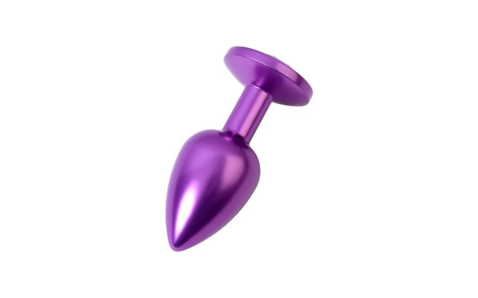 ToyFa Metal Purple Metal Anal Plug With Purple Crystal Gem Small Premium Metal - - Butt Plugs