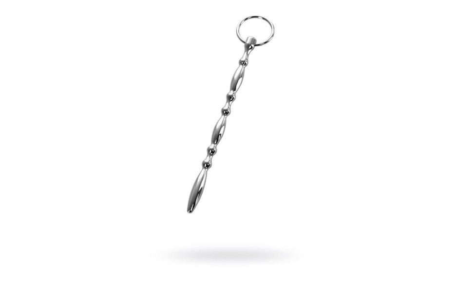 ToyFa Metal Silver Metal Beaded Urethral Plug With Cock Ring Beaded Design - - Urethral Sounds