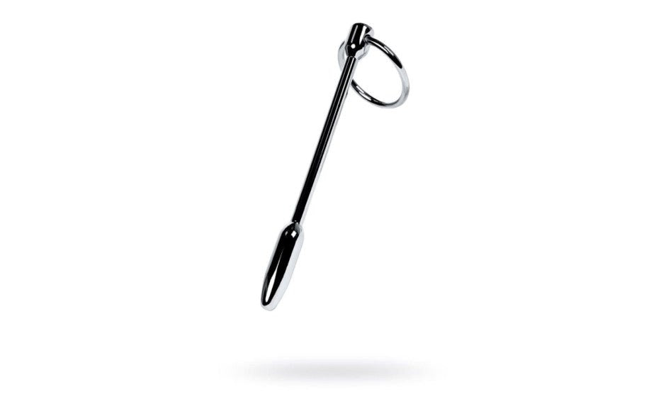 ToyFa Metal Silver Metal Male Pleasure Urethral Plug With Cock Ring Waterproof - - Urethral Sounds