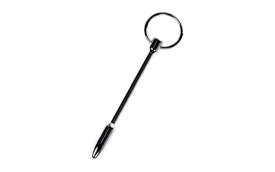 ToyFa Metal Silver Metal Male Pleasure Urethral Plug With Cock Ring Waterproof - - Urethral Sounds