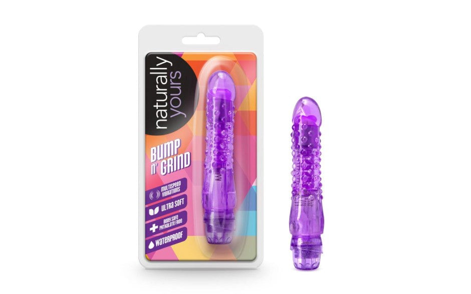 Blush Novelties Naturally Yours Bump N Grind Vibrating Dildo Purple - - Vibrating Dildos