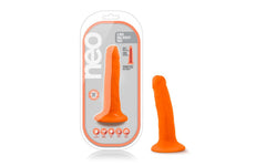 Neo Dual Density Realistic Cock 6 Inch Neon Orange - - Realistic Dildos