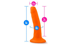 Neo Dual Density Realistic Cock 6 Inch Neon Orange - - Realistic Dildos