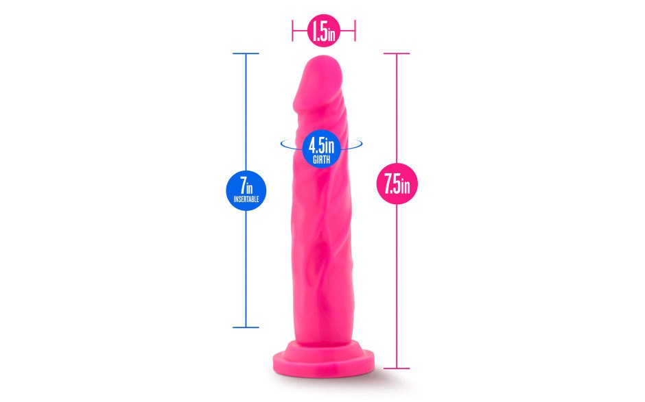 Blush Novelties Neo Dual Density Realistic Looking Cock 7.5 Inch Neon Pink Dildo - - Realistic Dildos