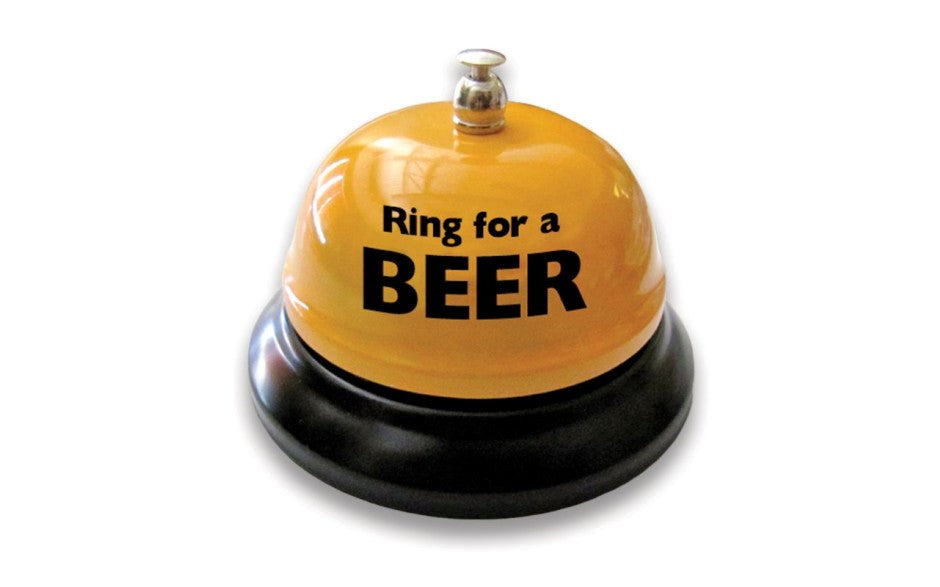 Ozze Creations Novelty Ring for a Beer Flashy Yellow Table Bell Party Game - - Party Gifts and Novelties
