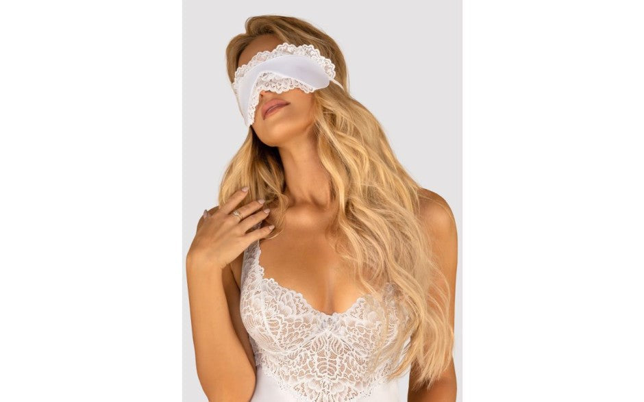 Obsessive Amor Blanco Extremely Sexy Eye Mask OS Premium Satin Construction - - Masks And Blindfolds