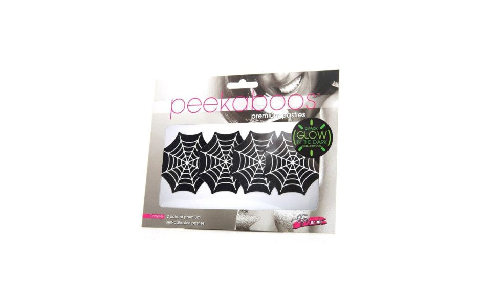 Peekaboo Pasties Glow In The Dark Webs Premium Nipple Pasties Coverage - - Fancy Dress Ups