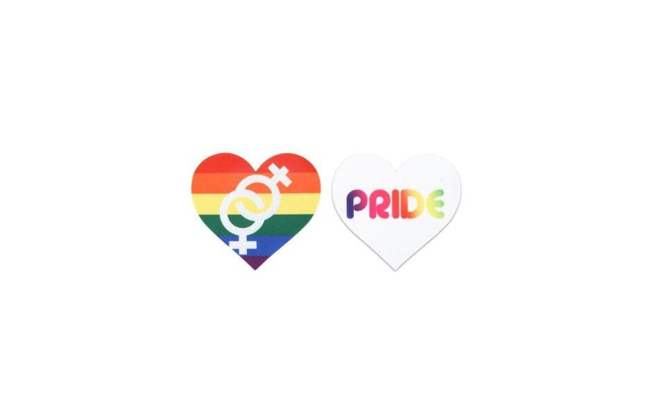 Peekaboo Pride Hearts Sleek & Sexy Nipple Pasties Rainbow Heart Design - - Fancy Dress Ups