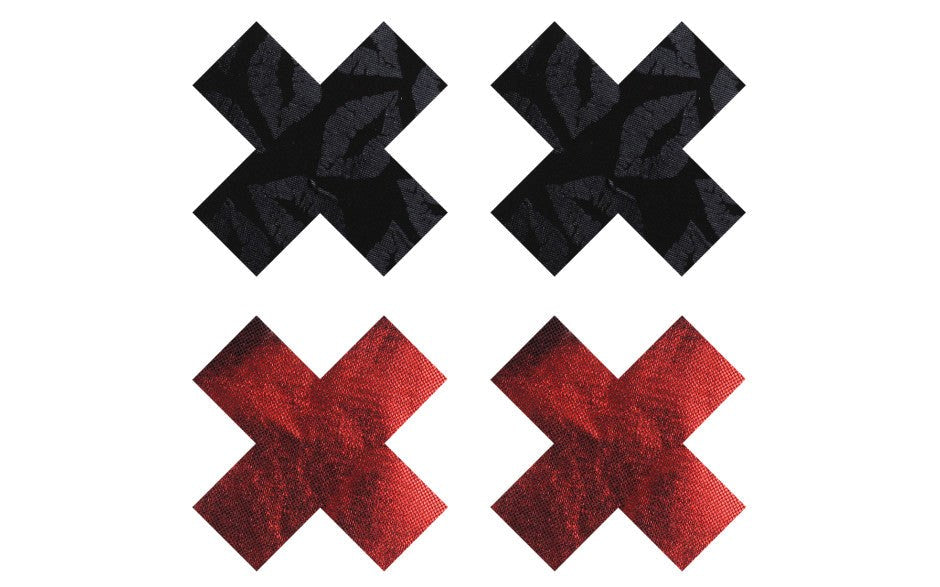 Peekaboo Pasties Stolen Kisses X Womens Sexy Pasties Red Black Self Adhesive - - Fancy Dress Ups