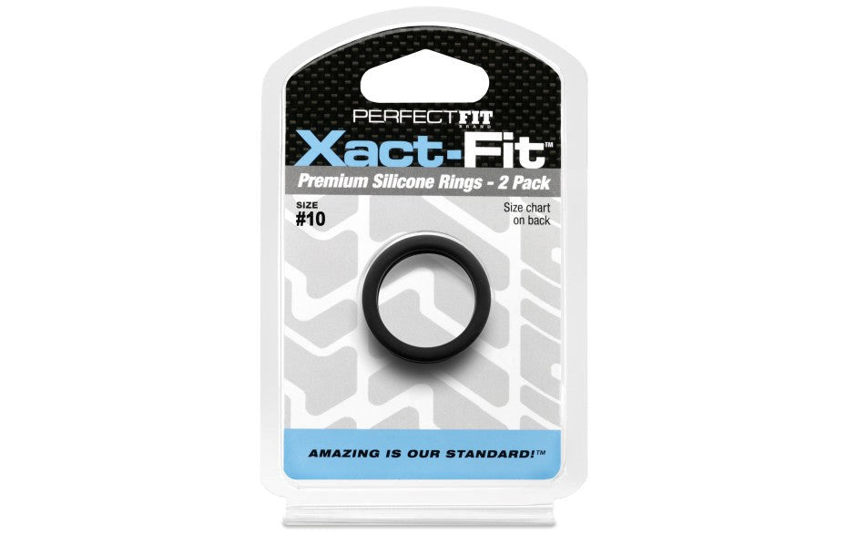 Perfect Fit Xact Fit #10 Stretchy Cock Rings 2 Pack 1 Inch - - Cock Ring Sets