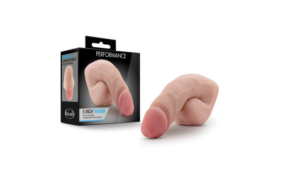 Blush Novelties Performance Packer Vanilla Realistic Dildo 5 Inch TPE Design - - Realistic Dildos