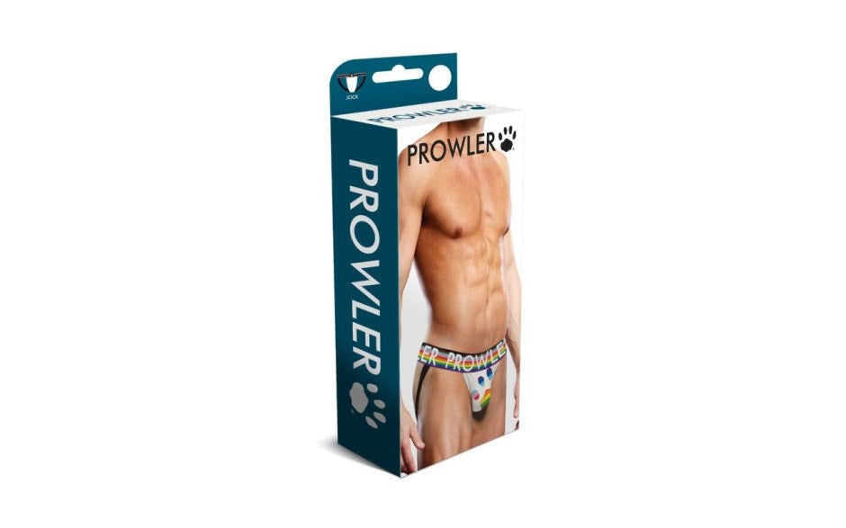 Prowler Oversized Sexy Male Paw Jock White with Rainbow Paw Support - - Jocks and G-Strings