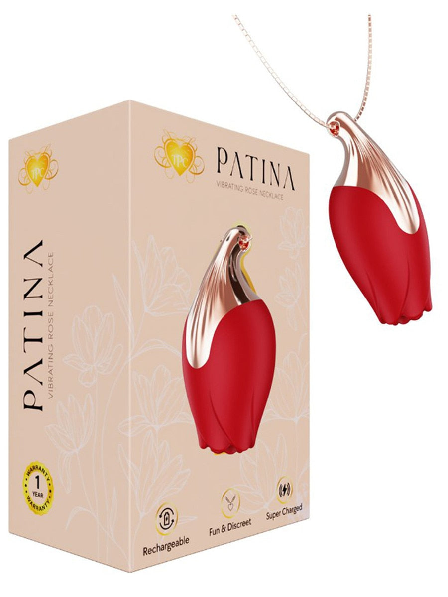 Full Circle Patina Vibrating Rose Necklace Clit Vibe - - Clit Ticklers and Pulsators