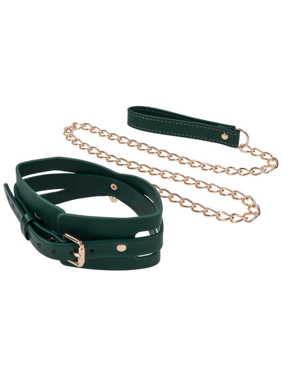 Sportsheets Indica Cutout BDSM Collar and Leash - - Collars and Leads
