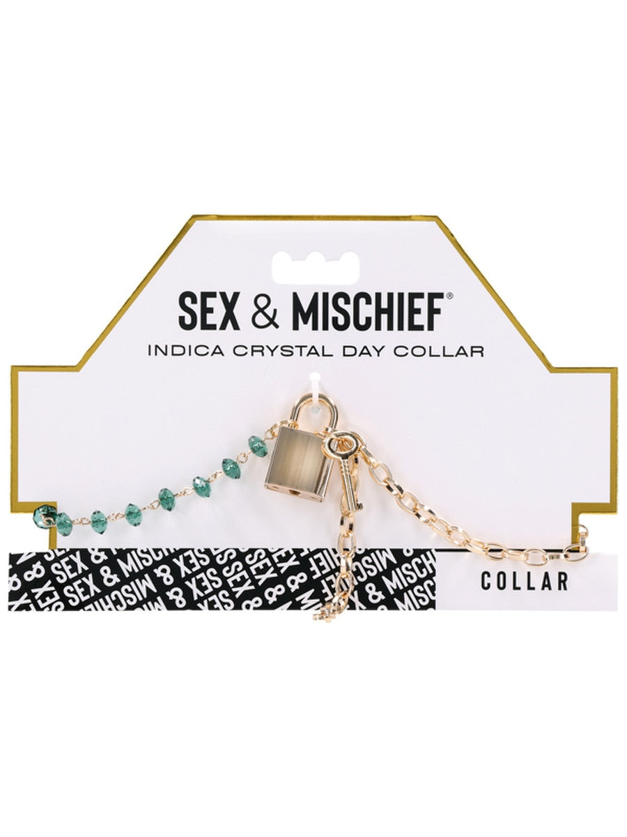 Sportsheets Indica Crystal Day Bondage Collar - - Collars and Leads