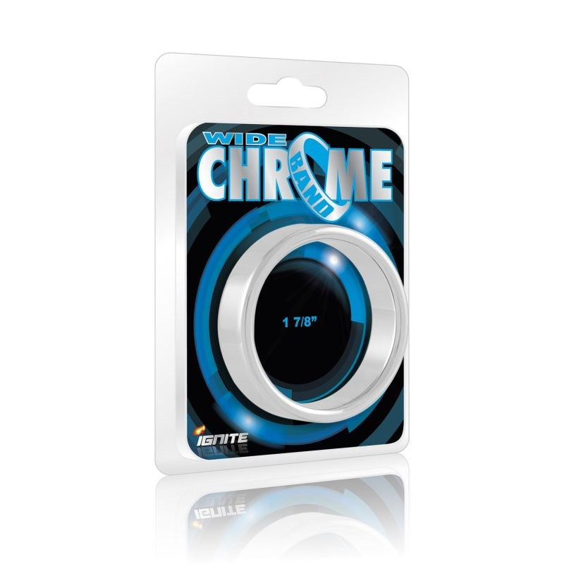 SI Novelties Wide Band Chrome Mens Metal Cock Rings Premium Steel Design - - Cock Rings