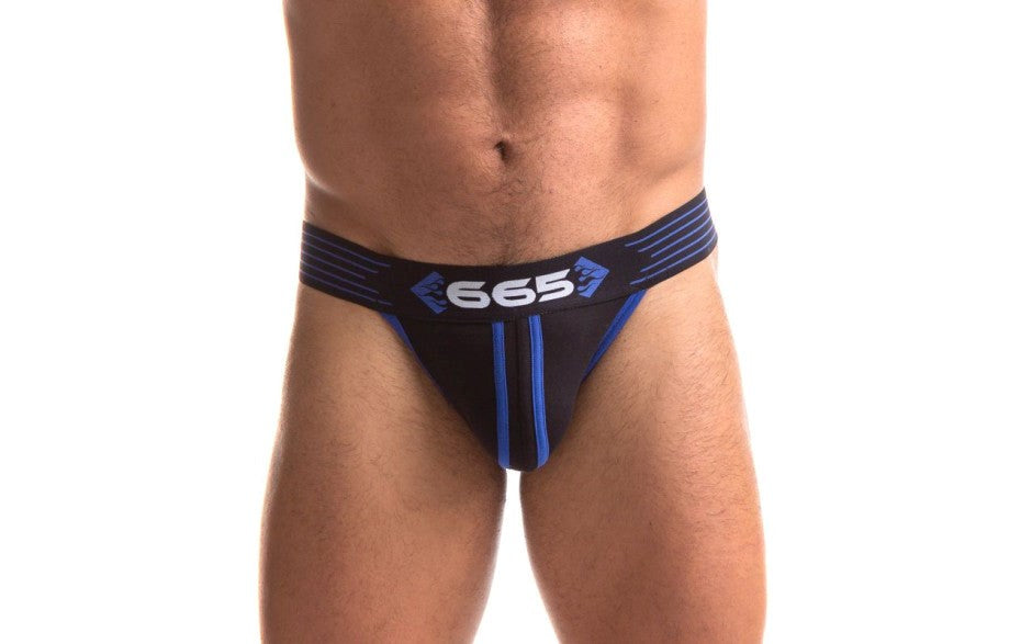 Sport Fucker Rally Mens Jock Strap Blue and Black Premium Support - - Jocks and G-Strings
