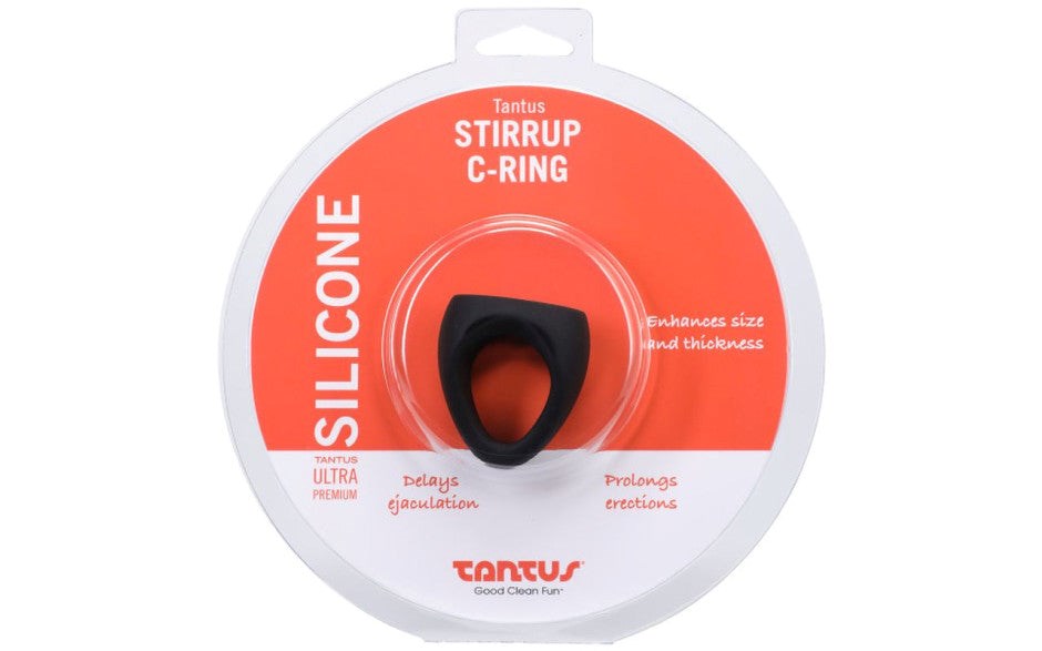 Tantus Stirrup Stretchy Mens Silicone Cock Ring Dual Ring Support - - Stretchy Cock Rings