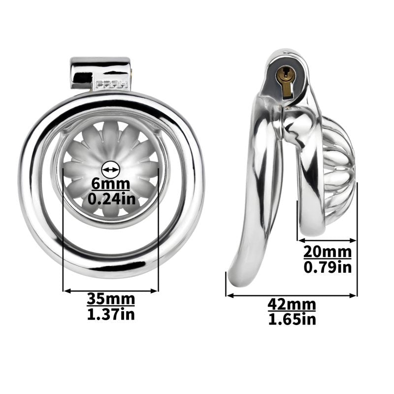 BDStyle Sunflower Shape Steel Male Chastity Cage - - Male Chastity