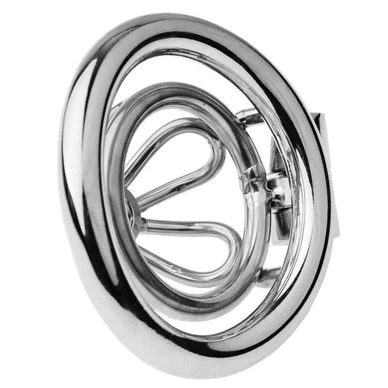 BDStyle Small Flat Ring With Petal Metal Male Chastity Cage - - Male Chastity