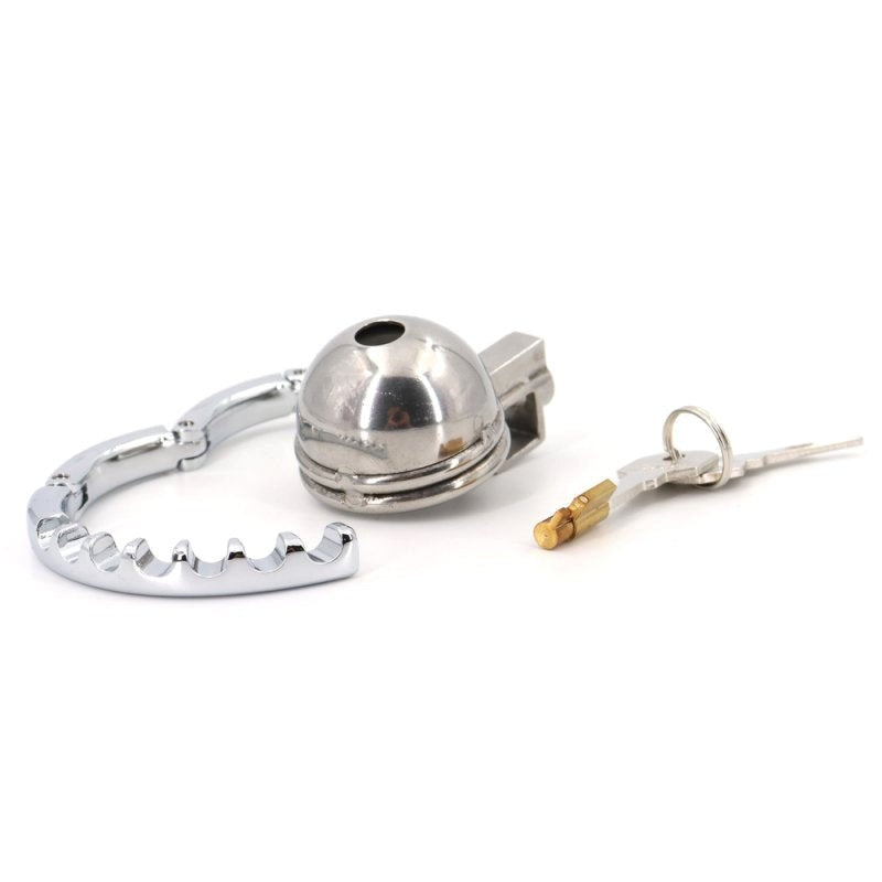 BDStyle Round Lid Gear Ring Metal Male Chastity Cage - - Male Chastity