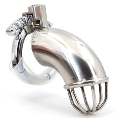 BDStyle Gear Adjustable Ring Stainless Steel Cock Cage - - Male Chastity