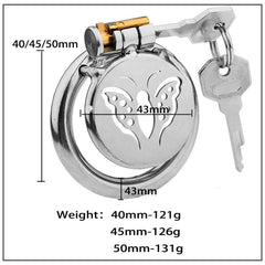 BDStyle Butterfly Flat Metal Male Chastity Cage - - Male Chastity