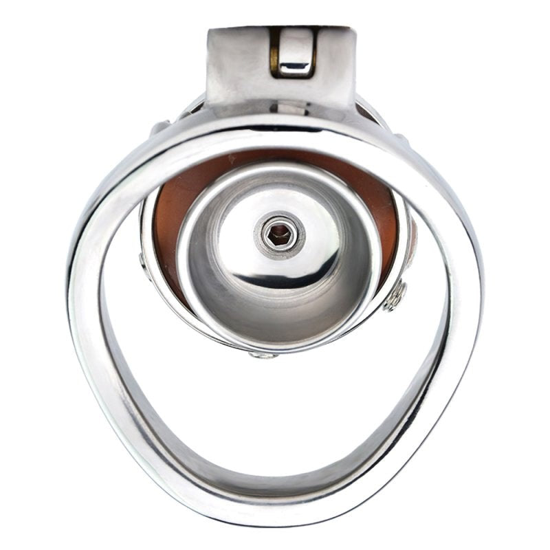 BDStyle Fake Silicone Stainless Steel Male Chastity Cage With Bent Ring - - Male Chastity