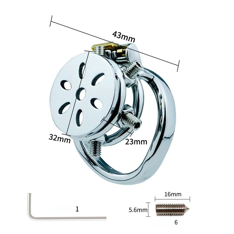 BDStyle Rivet Screw Cover Male Chastity Lock Cage With Bent Ring - - Male Chastity