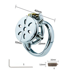 BDStyle Rivet Screw Cover Male Chastity Lock Cage With Bent Ring - - Male Chastity