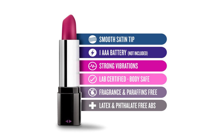 Rose Lipstick Mini & Slim Vibrator Black Discreet Clitoral Stimulation - - Mini & Slim Vibrators