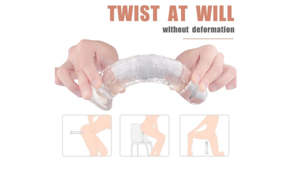 S Hande Lester Realistic Texture Dong Small Clear with Suction Cup Base - - Realistic Dildos