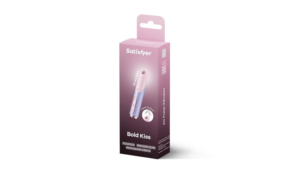 Satisfyer Bold Kiss Travel Size Air Pulse Clitoral Sex Toy - - Clit Ticklers and Pulsators