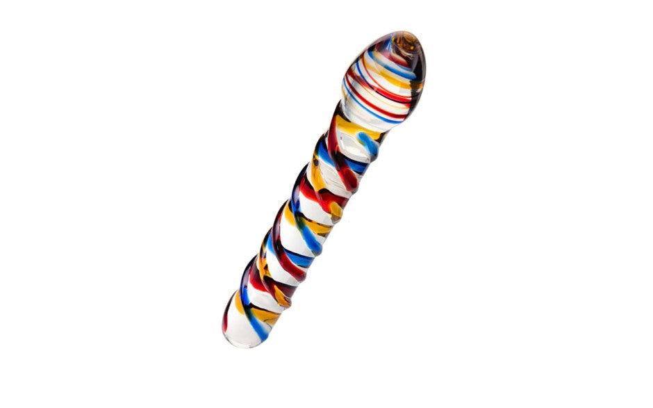 Sexus Glass Tropicana Glass Dildo 19.5cm Premium Borosilicate Design - - Glass Sex Toys