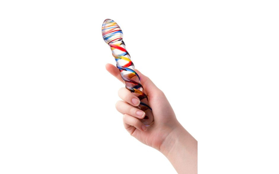 Sexus Glass Tropicana Glass Dildo 19.5cm Premium Borosilicate Design - - Glass Sex Toys