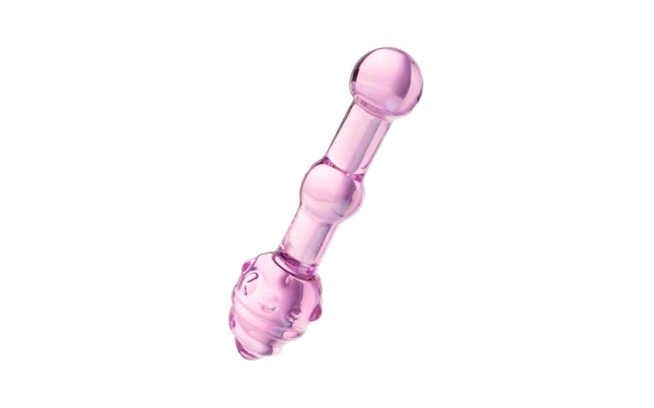 Sexus Glass Sexus Unisex Glass Dildo 17cm Pink Premium Body Safe Design - - Glass Sex Toys