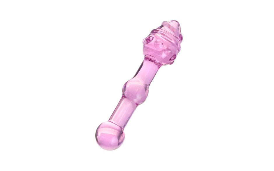 Sexus Glass Sexus Unisex Glass Dildo 17cm Pink Premium Body Safe Design - - Glass Sex Toys