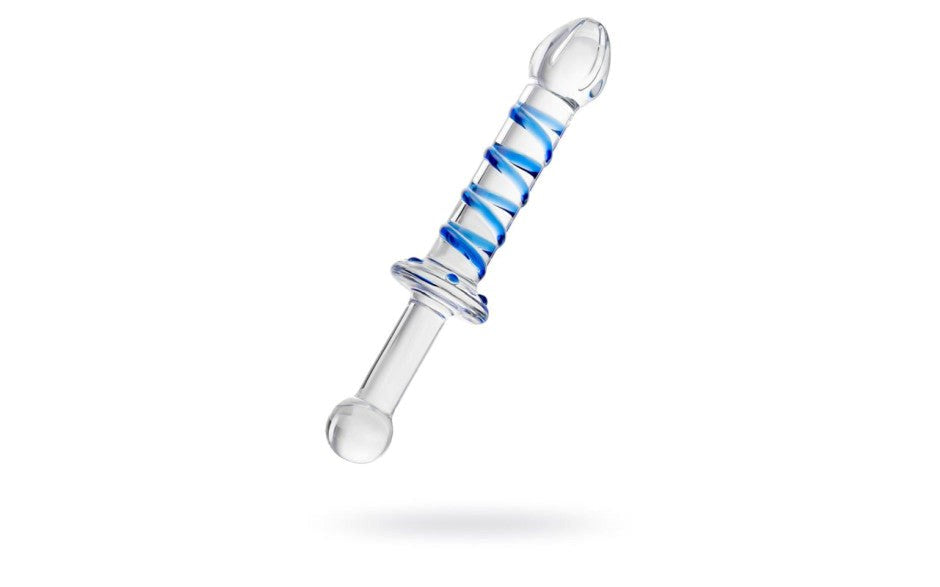 Sexus Glass Dildo Probe With Handle 23cm Clear Premium Glass Sex Toy - - Glass Sex Toys