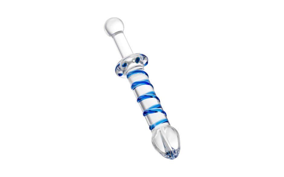 Sexus Glass Dildo Probe With Handle 23cm Clear Premium Glass Sex Toy - - Glass Sex Toys