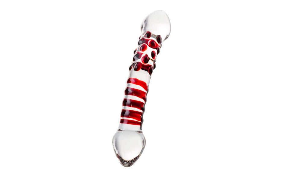 Sexus Glass Sexus Red Delight Glass Dildo 19cm Premium Glass Construction - - Glass Sex Toys
