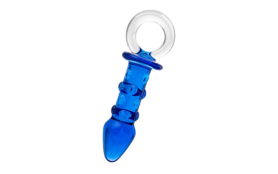 Sexus Glass Butt Plug 16cm Navy Blue Premium Medical Grade Temperature Play - - Butt Plugs