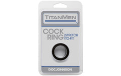 Titanmen Extra Thick Stretchy Cock Ring Black - - Stretchy Cock Rings