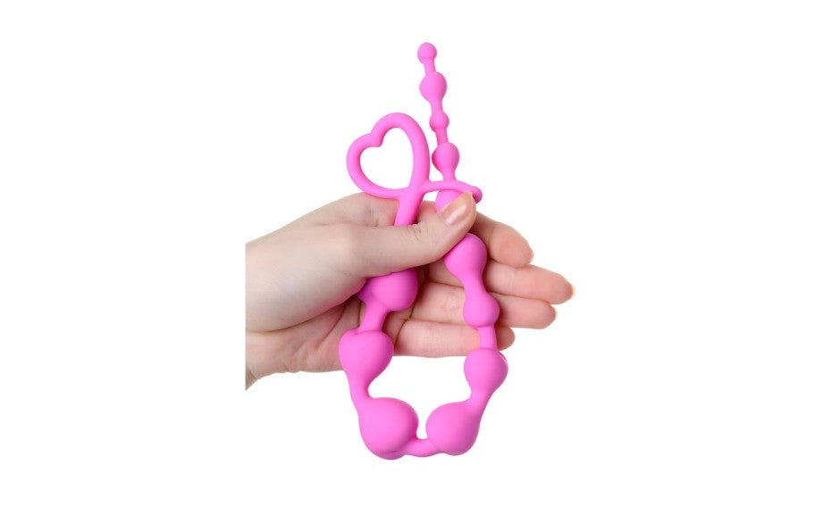 ToDo Sweety Long Silicone Anal Chain 18.5cm Pink Graduated Anal Beads - - Anal Beads and Balls